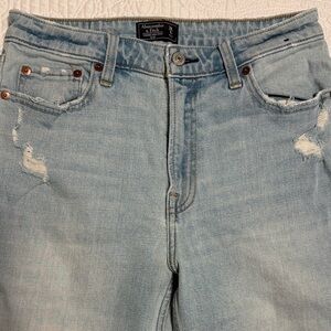 Abercrombie & Fitch Distressed Light Blue Boyfriend Jeans